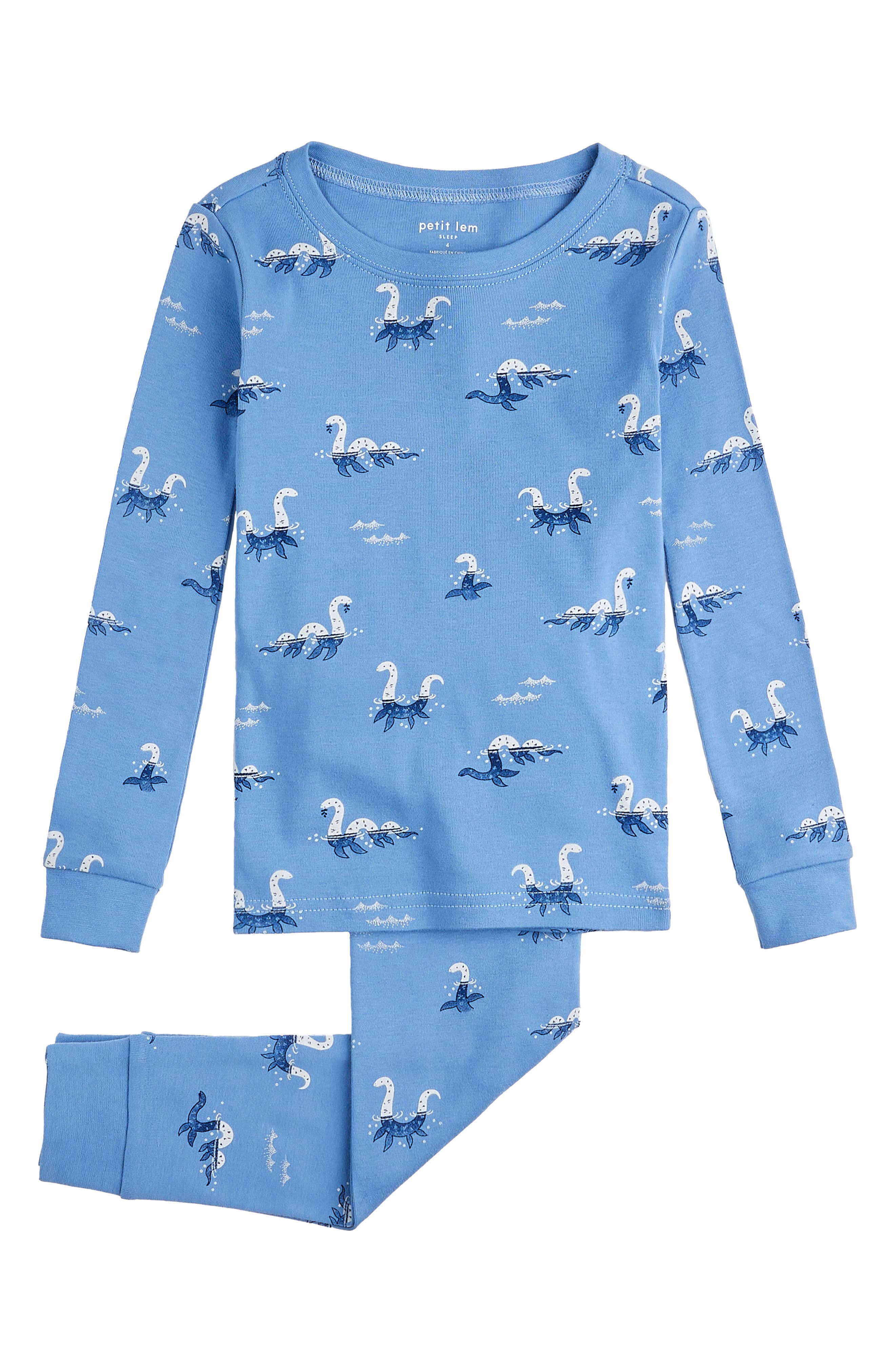 2-piece Kid Boy Animal Dinosaur Print Long-sleeve Top and Pants Pajamas Lounge Set
