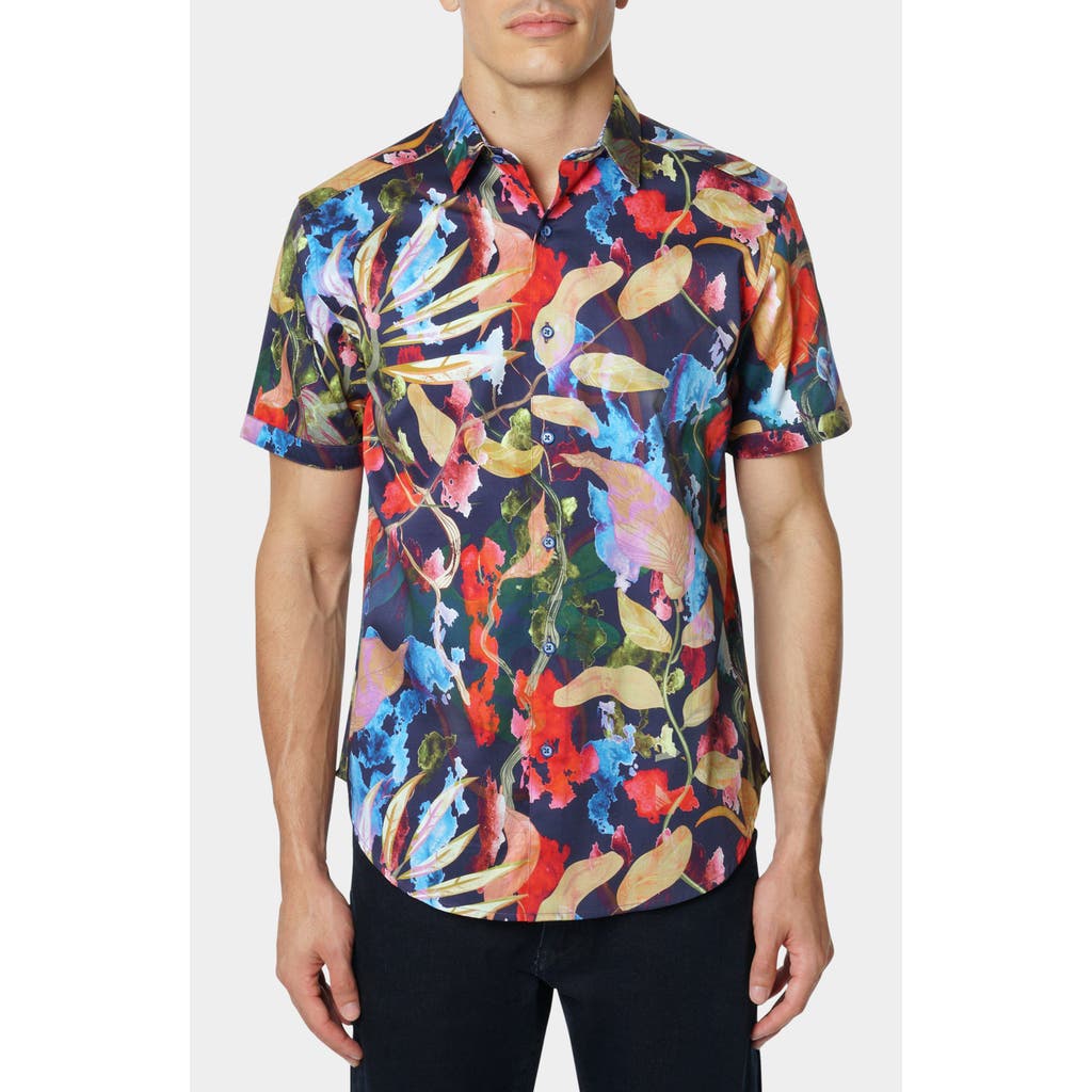 Robert Graham Meraz Short Sleeve Button-up Shirt In Blue Multi