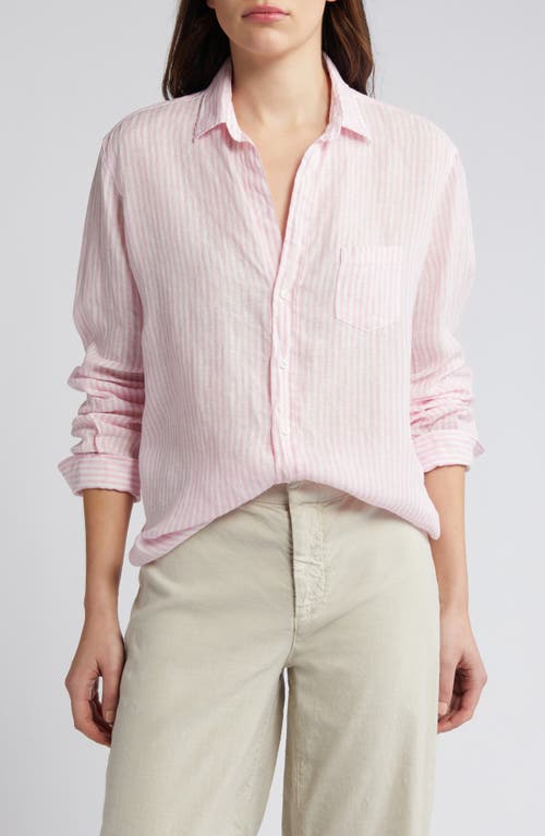 Eileen Relaxed Button-Up Shirt in Pink Stripe