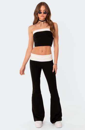STRETCH IS COMFORT Women's Teamwear Foldover Full Length Cotton Leggings,  Black, Small : : Clothing, Shoes & Accessories