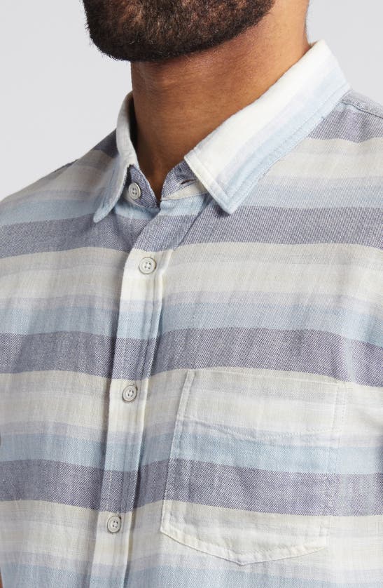 Shop Rails Fairfax Stripe Short Sleeve Cotton Button-up Shirt In Tabernas Shadow