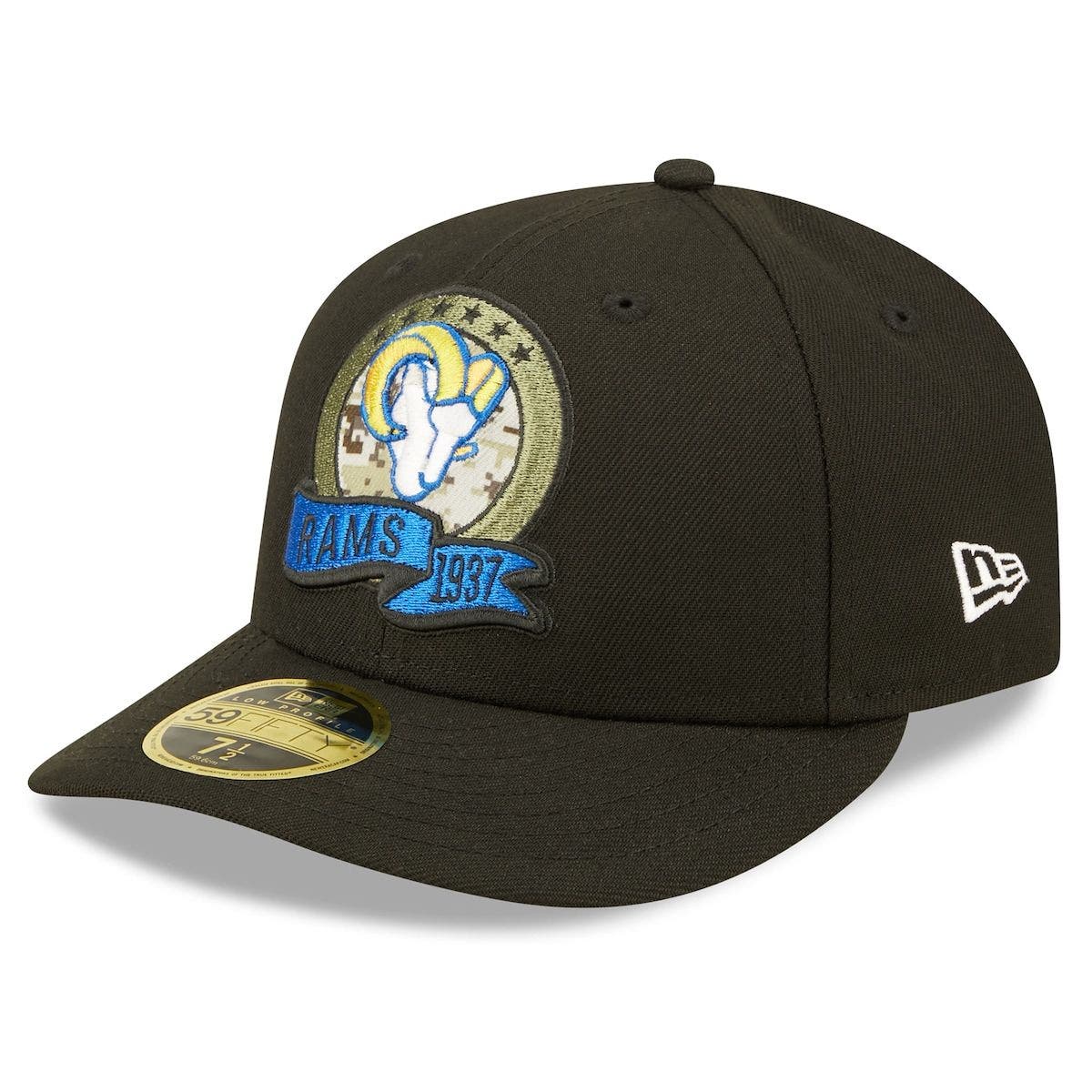 New Era Men's New Era Black Los Angeles Rams 2022 Salute To Service Low ...