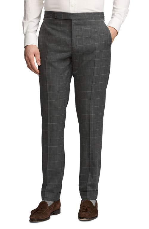 Shop Ralph Lauren Purple Label Kent Windowpane Check Wool Sharkskin Suit In Charcoal