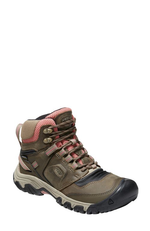 Keen Ridge Flex Waterproof Mid Hiking Boot In Brown