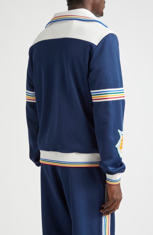 Shop Casablanca Varsity Track Jacket In Navy