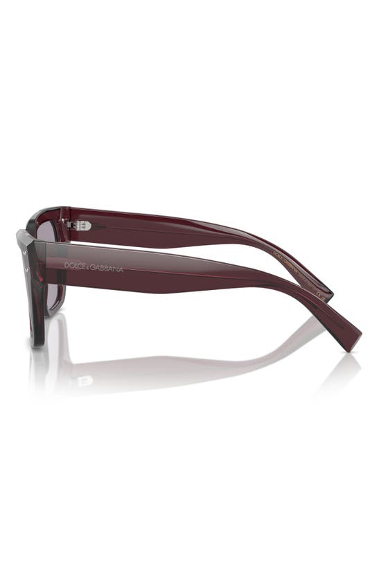 Shop Dolce & Gabbana Dolce&gabbana 52mm Square Sunglasses In Transparent Violet