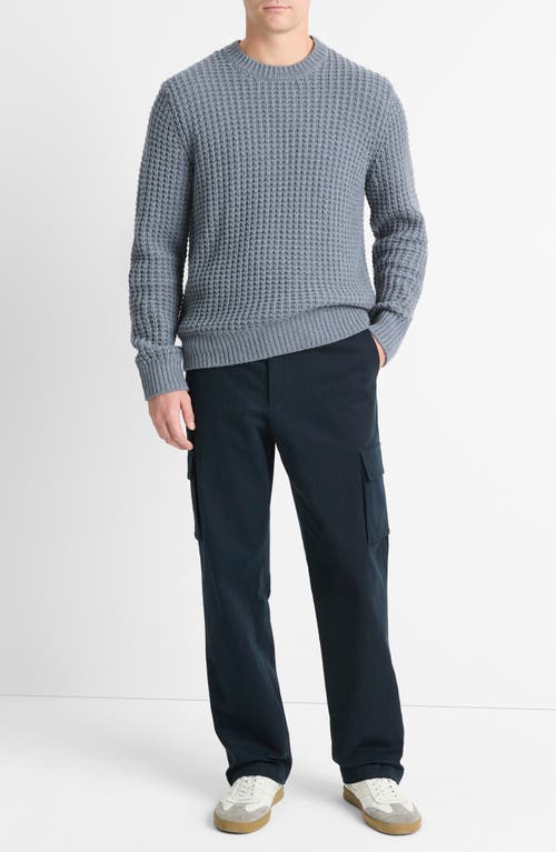 Shop Vince Macro Waffle Stitch Sweater In Evening Mist