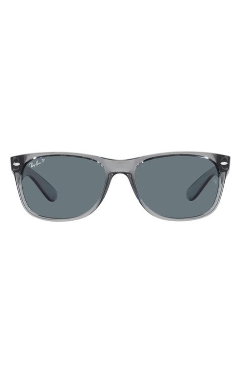 New Wayfarer 55mm Polarized Rectangular Sunglasses