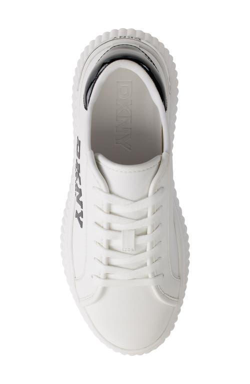 Dkny Logo Sneaker In Bright White/blue