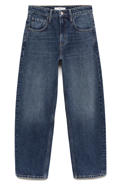 Shop Mango High Waist Slouchy Barrel Jeans In Open Blue