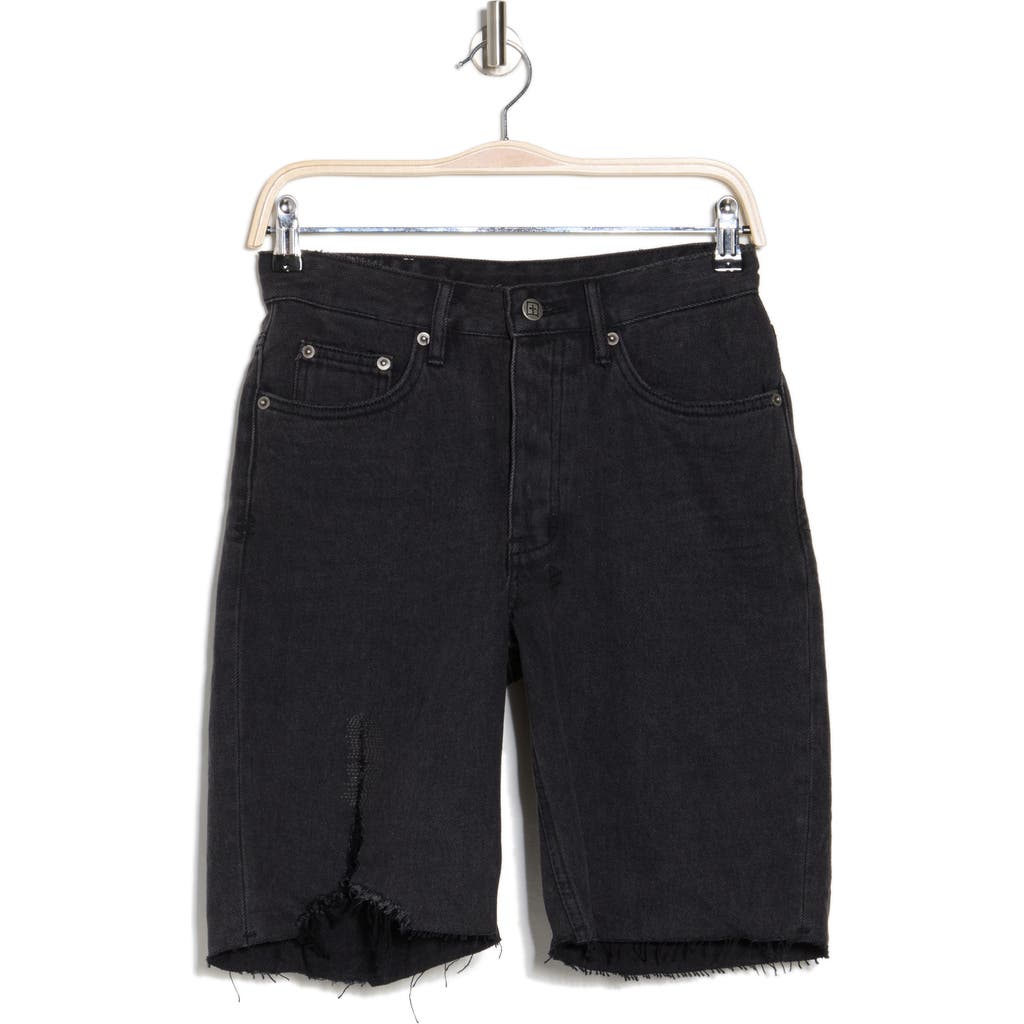 Shop Ksubi Brooklyn Ripped Denim Shorts In Black