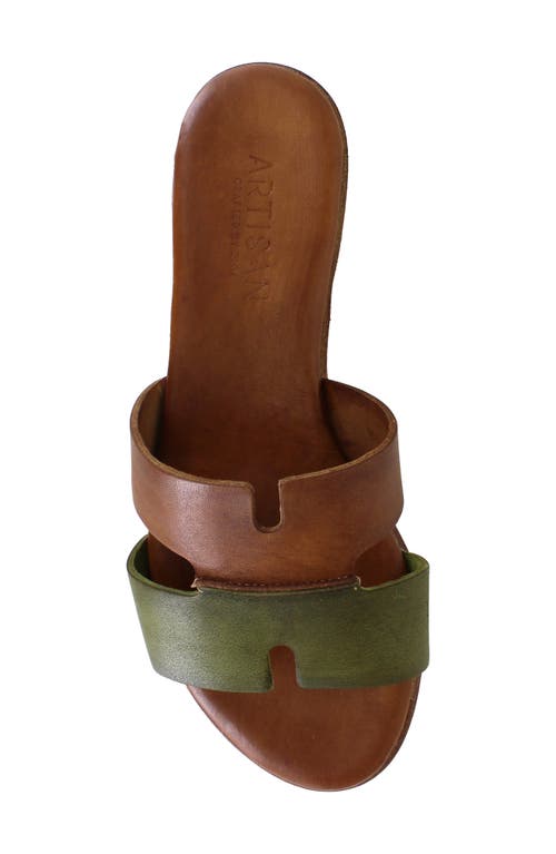 Artisan Crafted By Zigi Allony Leather Flat In Multi Brown/green