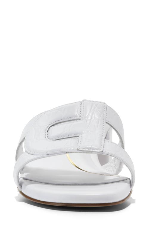 Shop Cole Haan Chrisee Block Heel Slide Sandal In White Croc