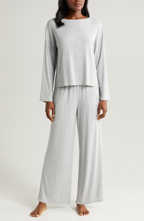Women's Knit Pajama Set Long Sleeve T-Shirt and Pants