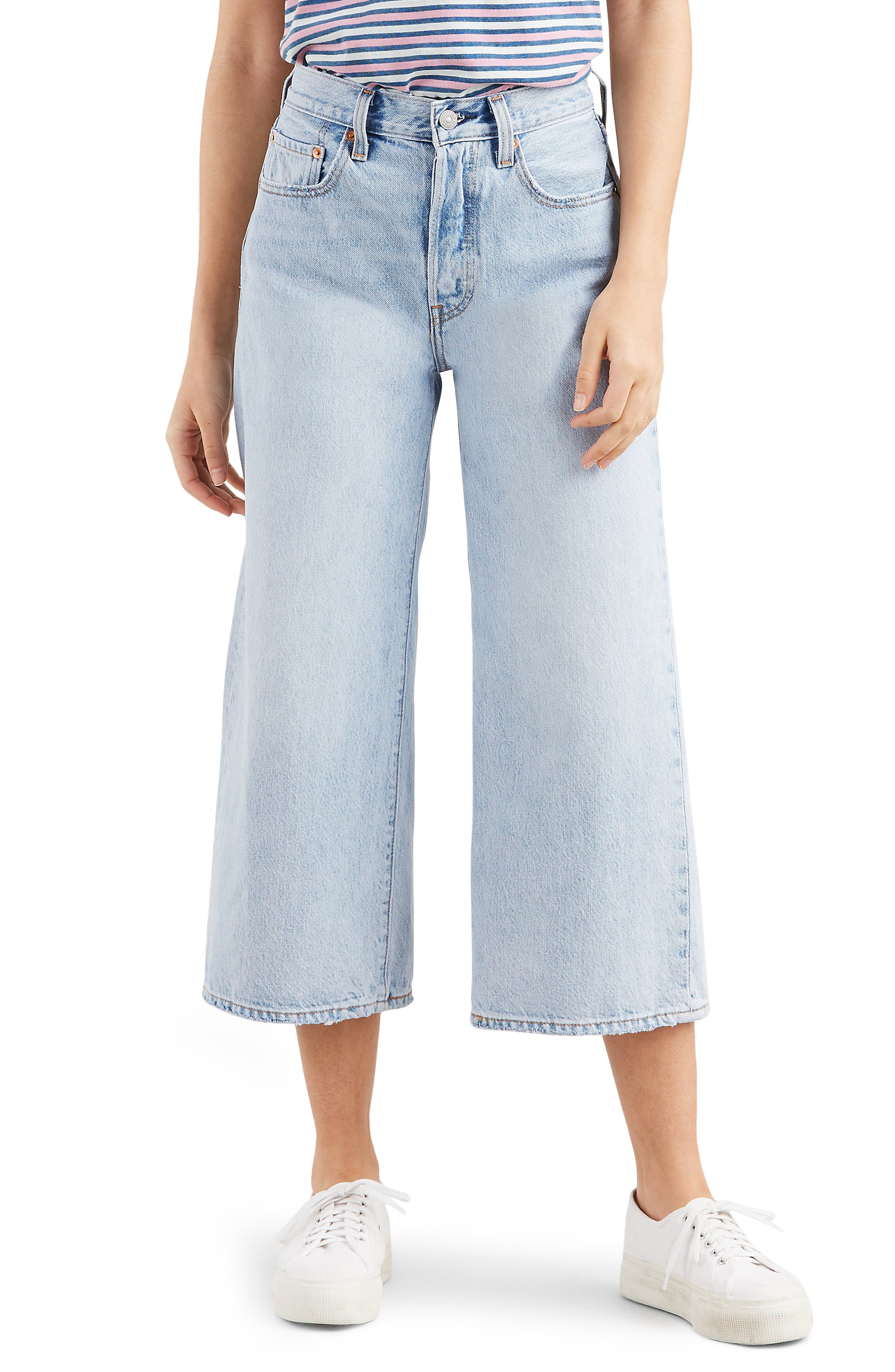 high water wide leg levis