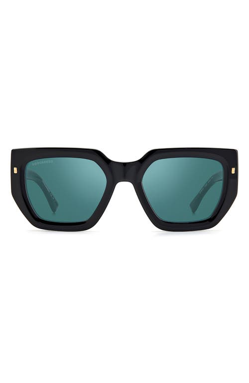 Shop Dsquared2 53mm Rectangular Sunglasses In Black/teal