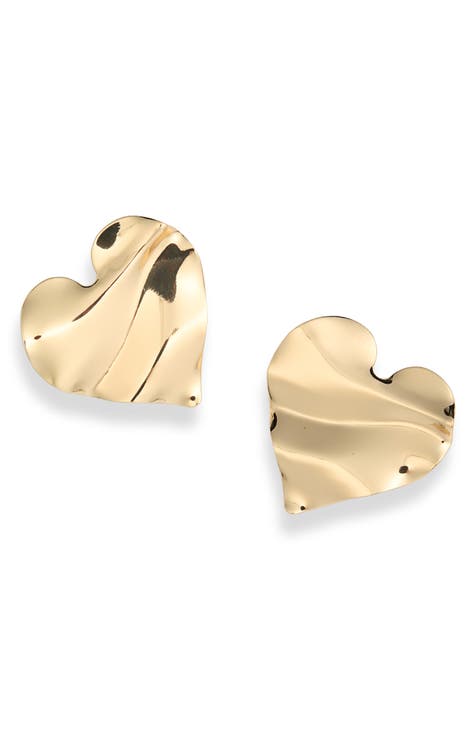 Ripple Heart Statement Earrings