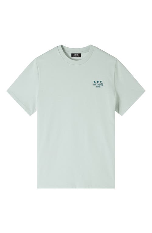 Shop Apc A.p.c. Embroidered Logo Cotton T-shirt In Light Green/green