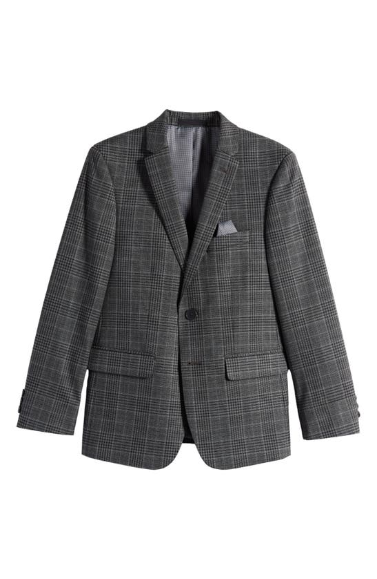 Shop Tallia Kids' Plaid Sport Coat In Medium Grey