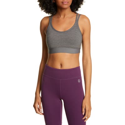 Tory Sport Cross Back Sports Bra, Grey