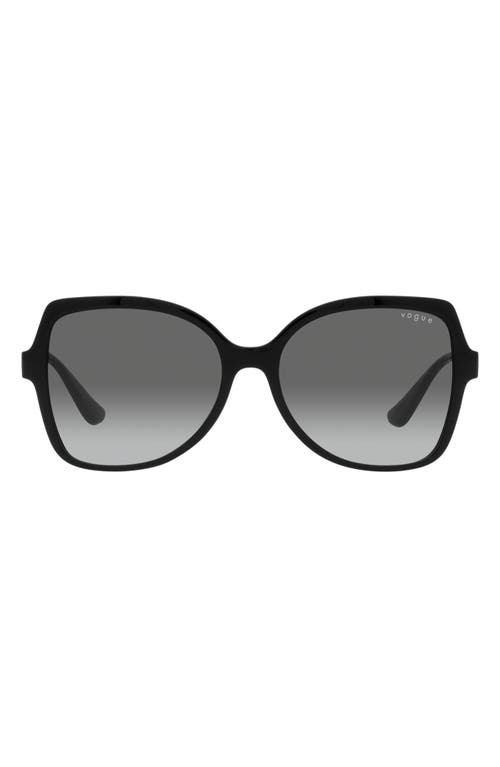 56mm Gradient Butterfly Sunglasses in Black