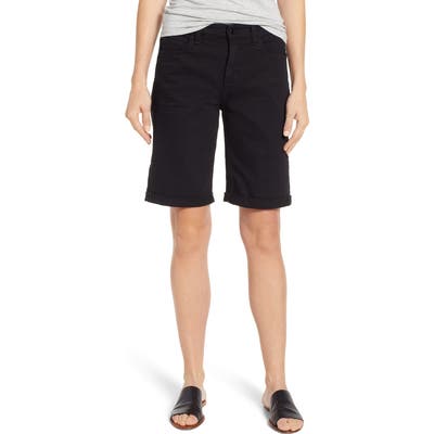 Jen7 By 7 For All Mankind Rolled Cuff Stretch Cotton Bermuda Shorts, Black