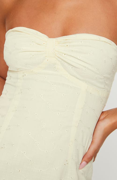 PRINCESS POLLY PRINCESS POLLY MALENA EYELET EMBROIDERED STRAPLESS MINIDRESS