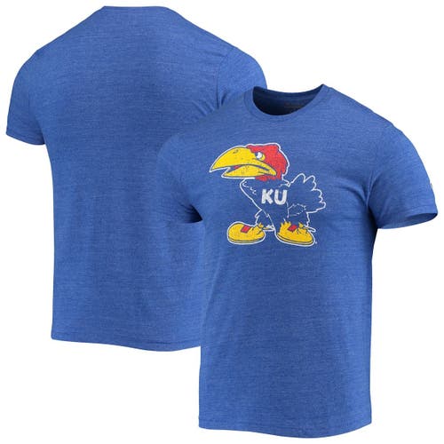 Men's Champion Heathered Royal Kansas Jayhawks Vault Logo Tri-Blend T-Shirt