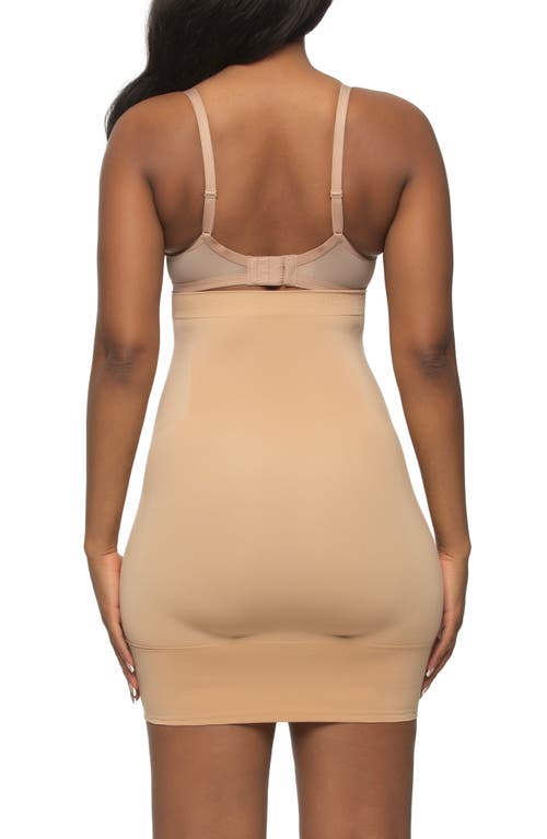 Felina Fusion High Waist Shaper Slip Skirt In Warm Neutral