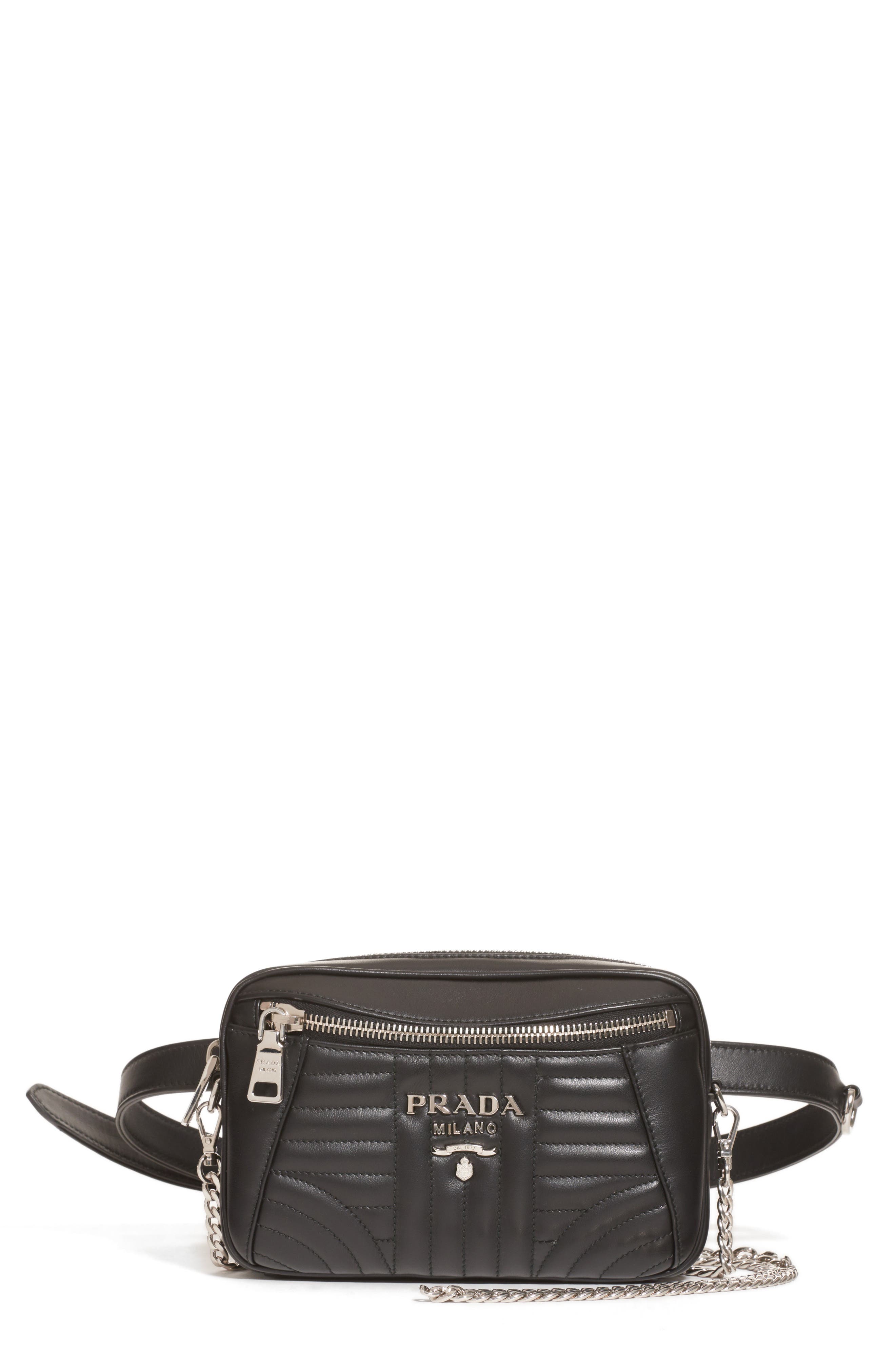 Prada Quilted Leather Convertible Belt 