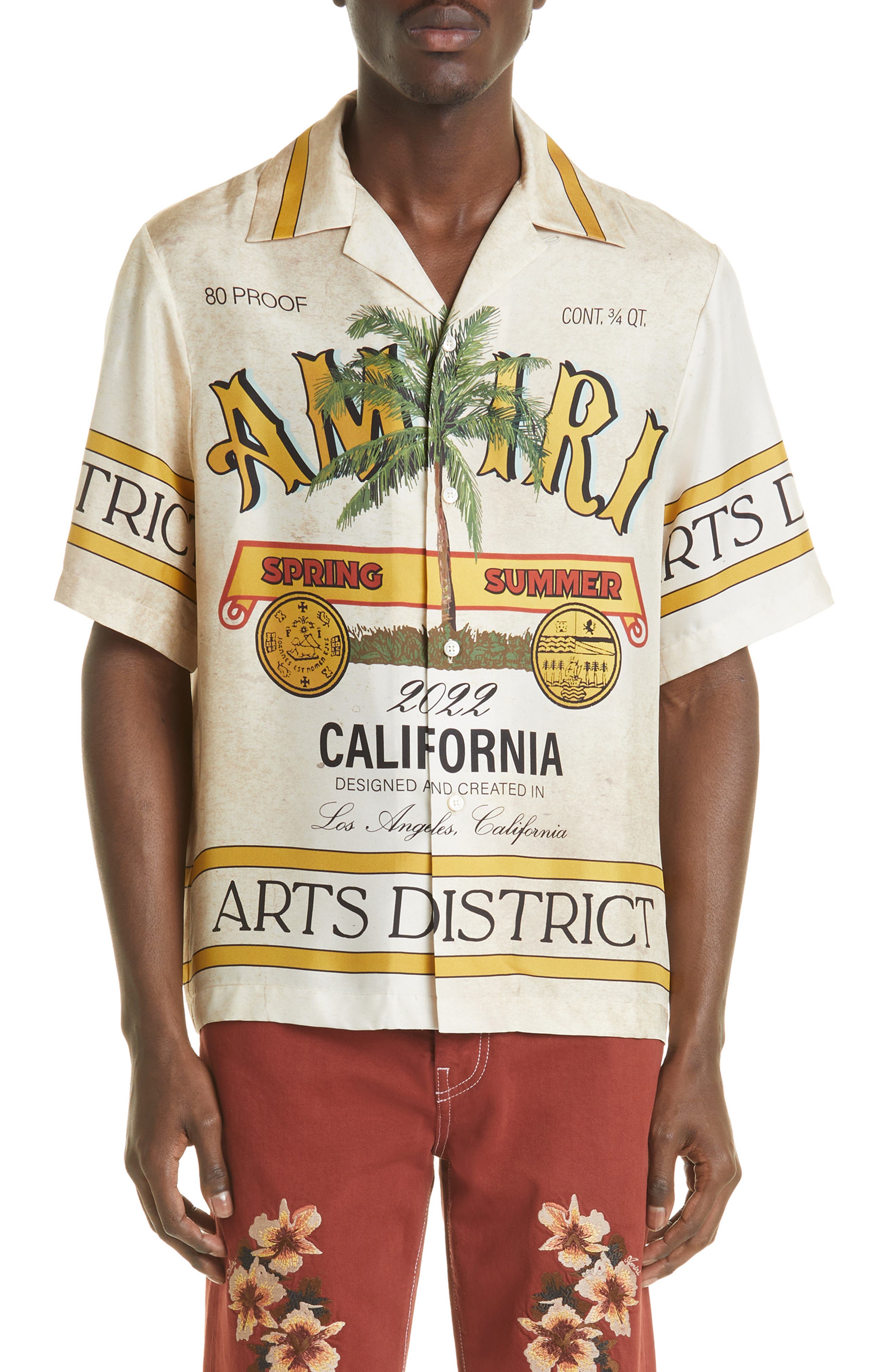 AMIRI Rum Label Cotton Bowling Shirt 