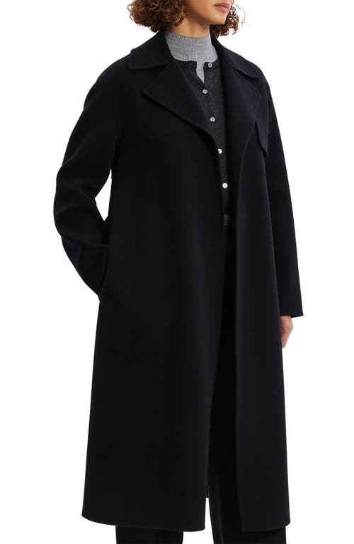 Shop Theory Wool Blend Trench Coat In Black