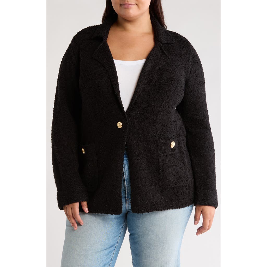 By Design River Bouclé Knit Cardigan In Black