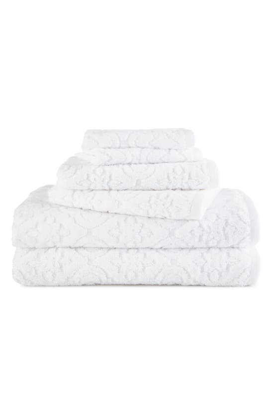 Martex Medallion 6-piece Towel Set In White