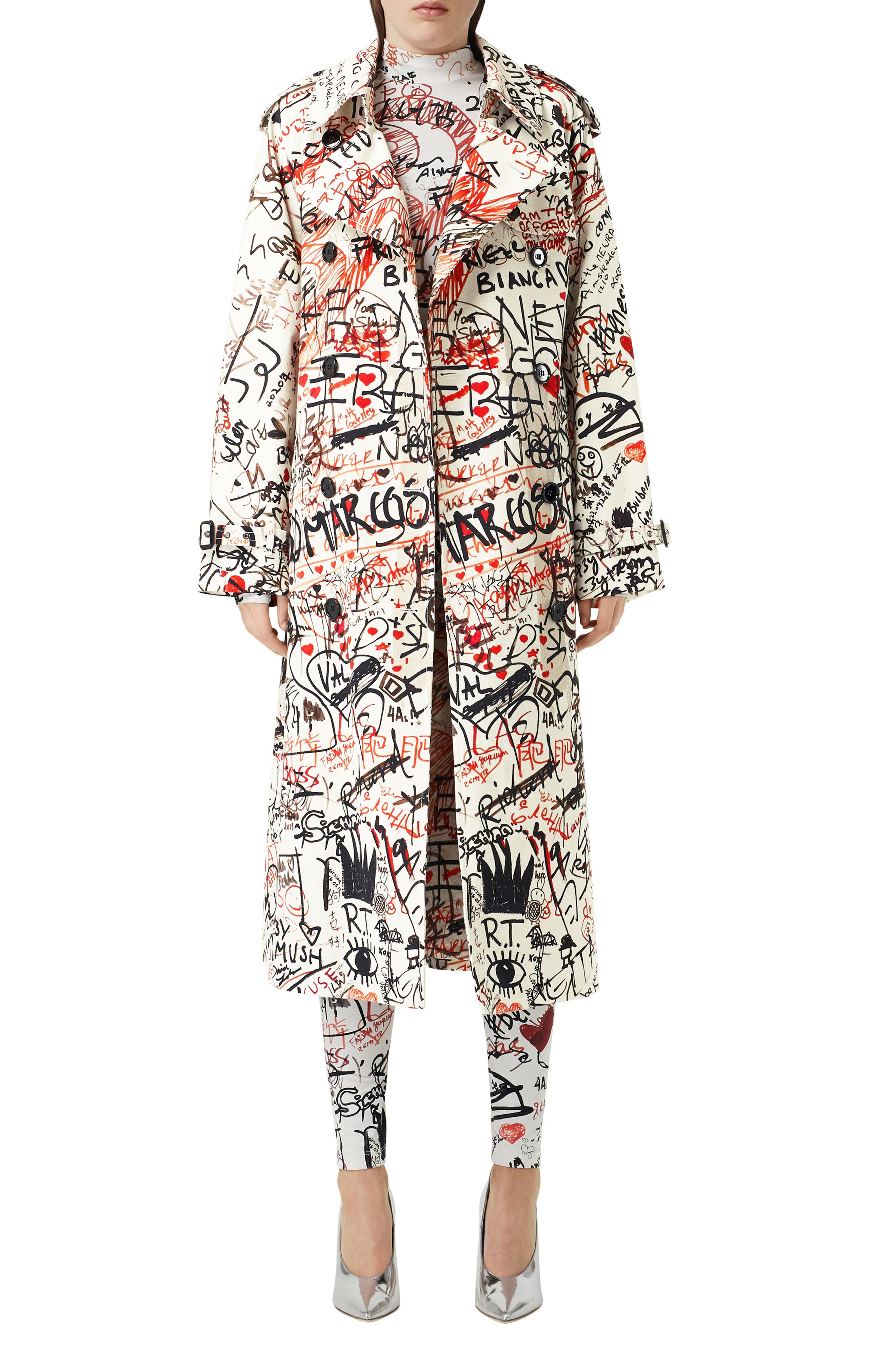 burberry graffiti trench coat