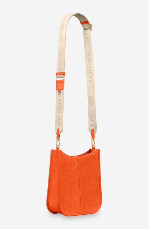 Shop Maison De Sabre Maison De Sabré Leather Saddle Bag In Manhattan Orange