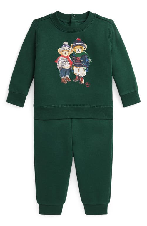 Ralph Lauren Polo Bear Fleece Sweatshirt & Joggers Set in College Green 