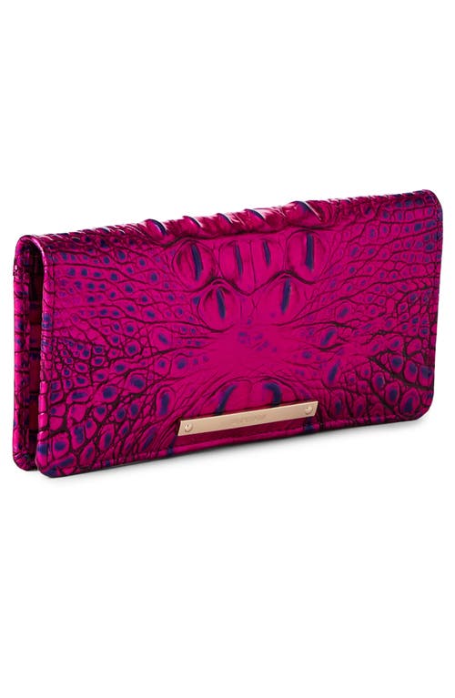 Shop Brahmin 'ady' Croc Embossed Continental Wallet In Voltage Violet