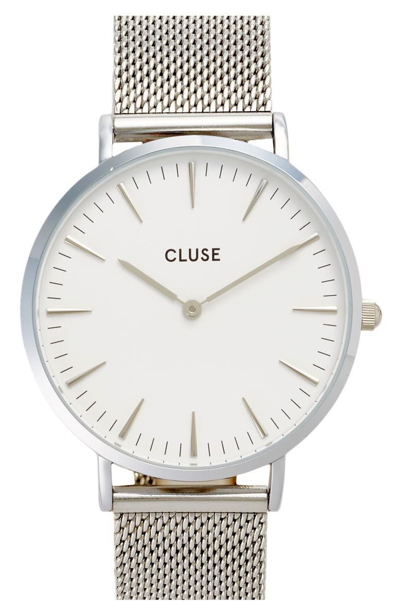 CLUSE 'La Bohème' Mesh Strap Watch, 38mm, Main, color, 040