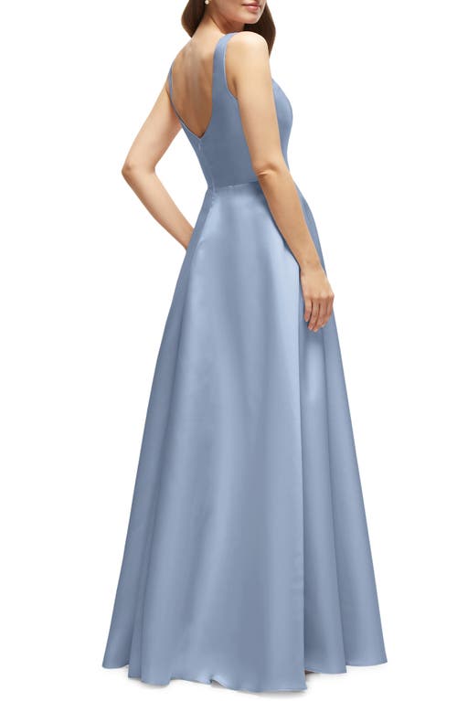 Shop Dessy Collection Sleeveless Satin Gown In Cloudy