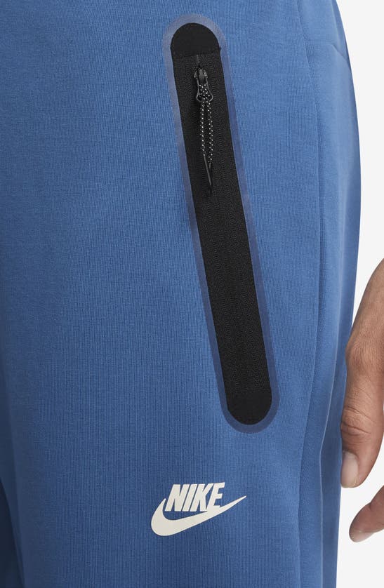 Nike Tech Fleece Cotton Blend Joggers In Dark Marina Blue/ Light Bone ...