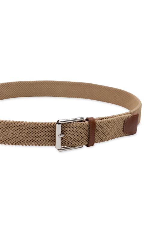 Cole Haan 35mm Tubular Stretch Cord Belt In Khaki
