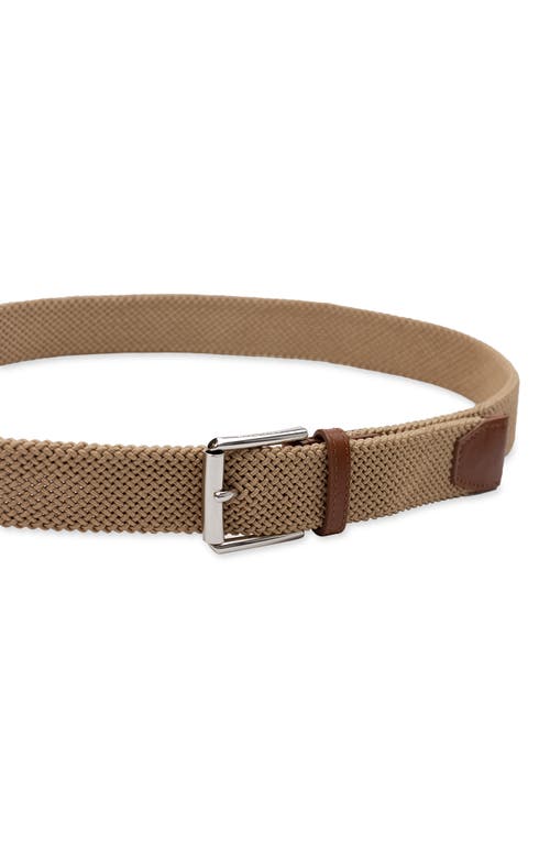 Shop Cole Haan Tubular Stretch Web Belt In Khaki