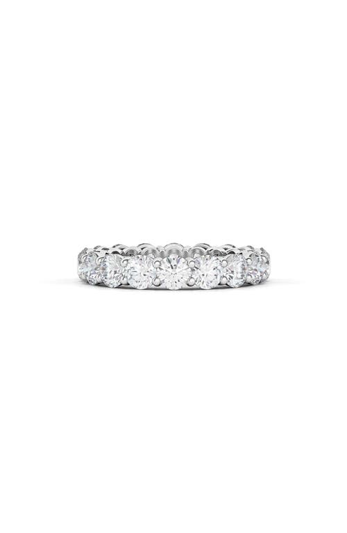 Round Cut Lab Created Diamond 18K Gold Eternity Band Ring in 18K White Gold
