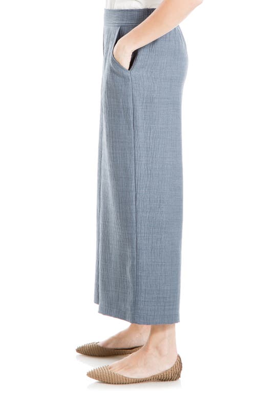 Max Studio Textured Wide Leg Pants In Blue