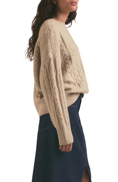 Shop Favorite Daughter Oversize Cable Knit Sweater In Basmati