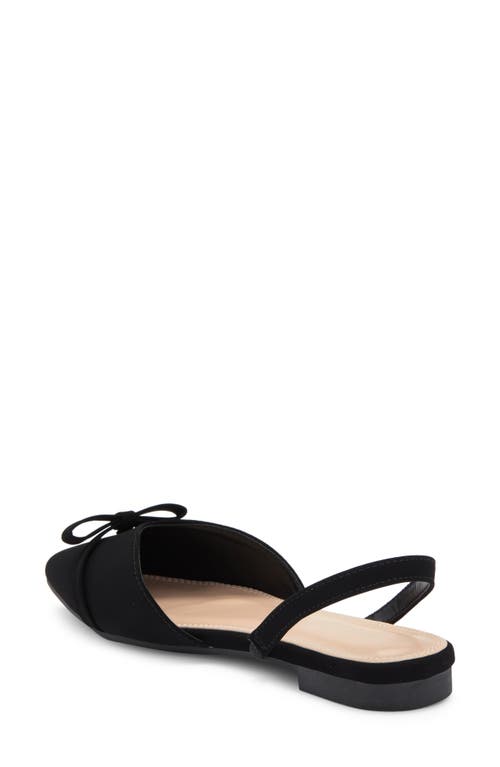 Top Guy Shoes Garner Slingback Pointed Toe Flat In Black Nubuck