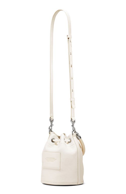 Shop Marc Jacobs The Leather Bucket Bag In Cotton/silver