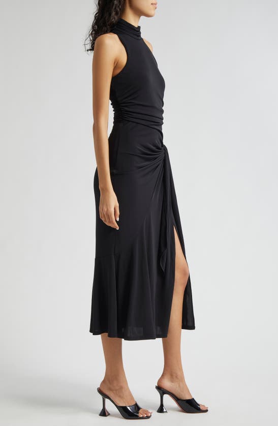 Shop Cinq À Sept Antonia Mock Neck Sleeveless Midi Dress In Black