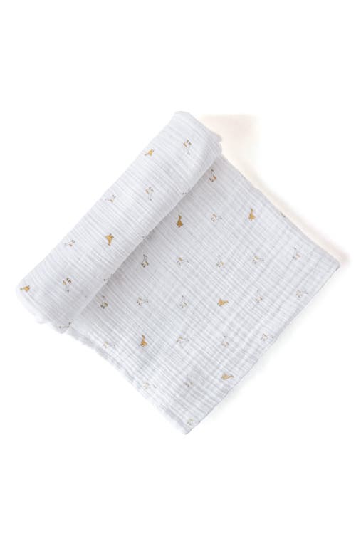 Pehr Print Organic Cotton Swaddle In White